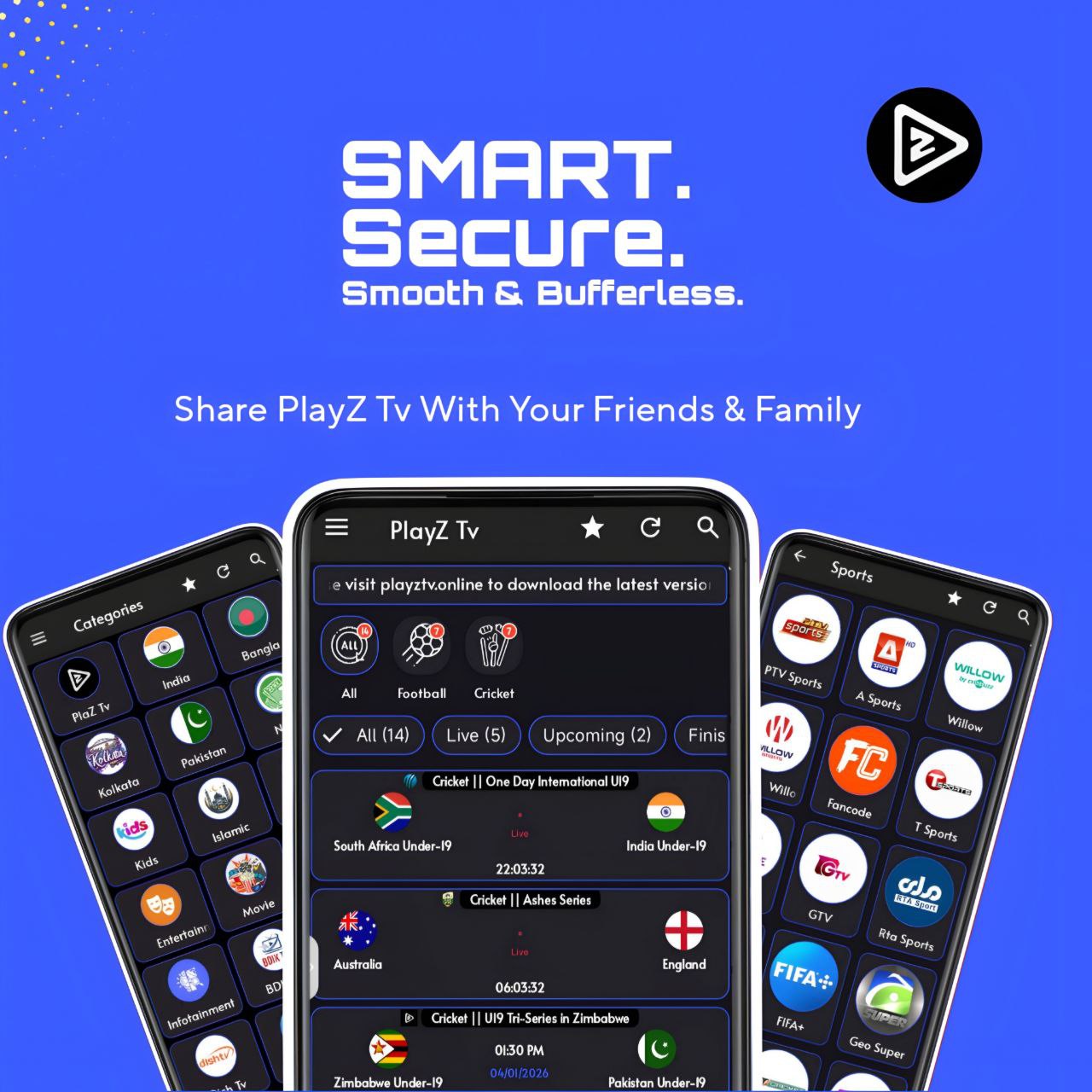 PlayZ TV APK Mockup